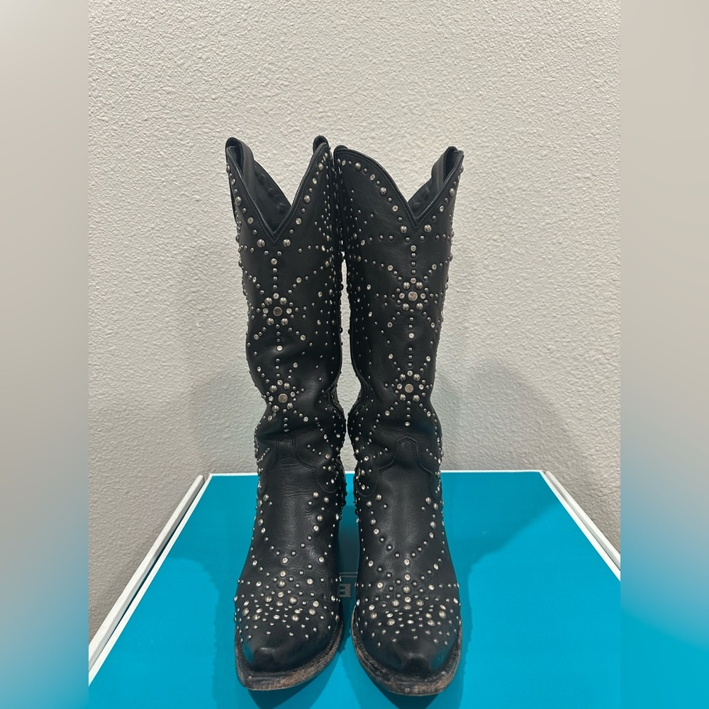 Studded Black Western Boots